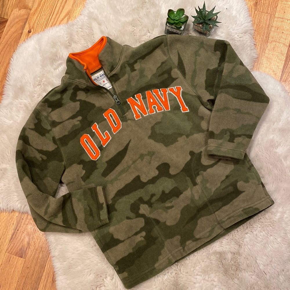Old Navy Camo Fleece Pullover Half Zip Fleece Size Medium